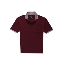 Men′s Plain Golf Jacquard Collar Polo Shirt